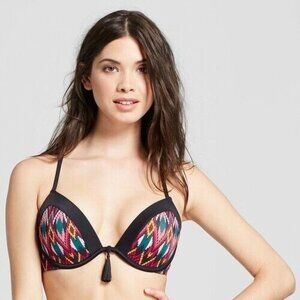 💥NWOT Shade & Shore Black Ikat Swim Top Size 34D